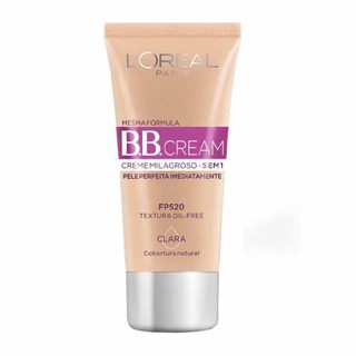 Bb cream loreal base clara fator 20 fps milagroso 5 em 1 cinco em um pele anti brilho sem óleo 30mL