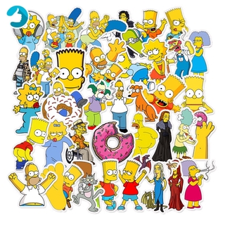 50 Pçs/Lote Engraçado Dos Desenhos Animados Simpsons Graffiti Adesivos Para Carro Moto & Mala Legal Laptop (1)