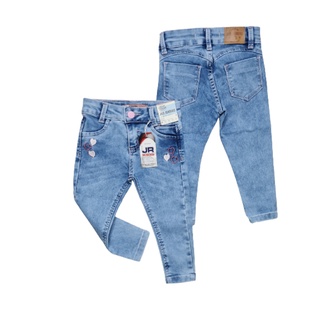 calça jeans infantil bebe meninas com lycra e ajuste Tam 1 2 e 3 anos.