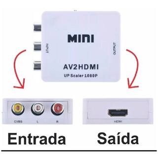 Mini Conversor Hd Vídeo Hdmi X Av Rca - Hdmi2av FullHD Adaptador Tv box tubo