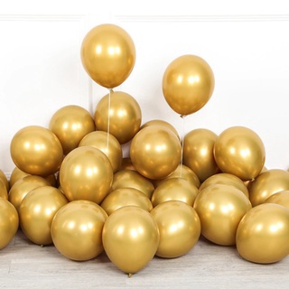 25 Unidades Balão Bexiga 5 Polegadas Dourado Cromado Metalizado Alumínio Para Festas