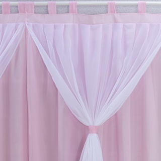 Kit trançado para menina berço americano + ninho redutor + cortina slim rosa (6)