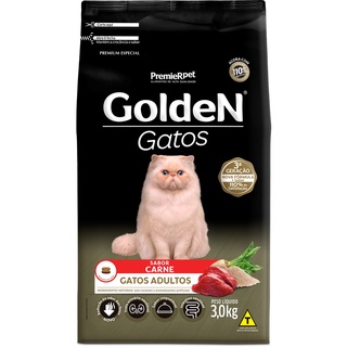 Ração Golden Gatos Carne Adultos 3kg