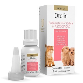 Otolin 15 Ml Infecção Otites Cães Gatos dor de ouvido