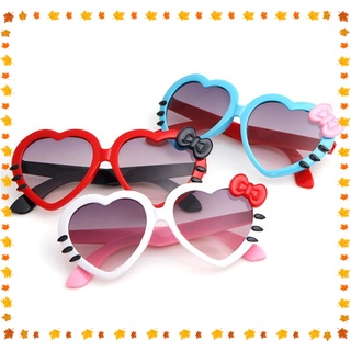 Óculos de sol fashion de verão com desenho, óculos de sol fofo de coração, laço de gato