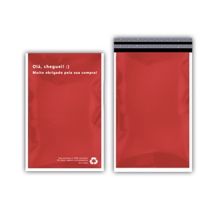 Kit 100 Envelope Segurança Vermelho 20x32cm Lacre Canguru p/ NF DANFE Embalagem Envio Correios Resistente Brilhante