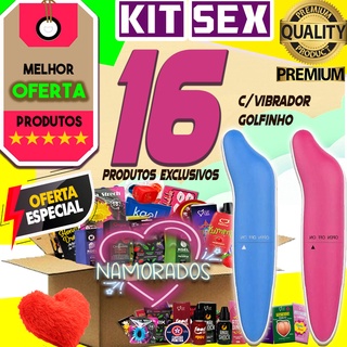KIT SEX SHOP 16 PRODUTOS ERÓTICOS C/ GOLFINHO VIBRADOR FEMININO SEXY SHOP USO ADULTOS