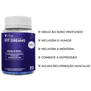 Fit Dreams - Composto Para Dormir Triptofano Magnésio + melatonina + vitamina B6 , B9