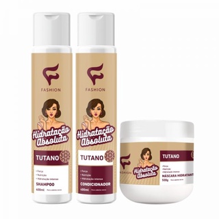 Kit Capilar Tutano Fashion Cosméticos 3 Produtos Shampoo Condicionador e Máscara