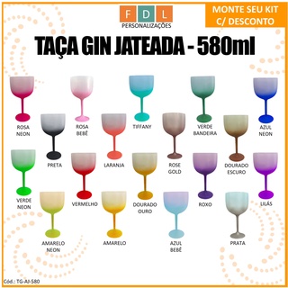 Taça Gin Acrílico Jateada - 580ml