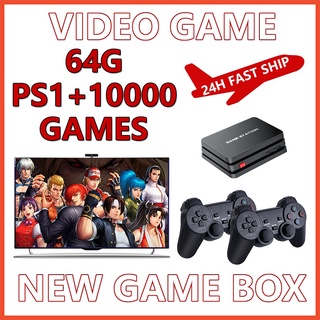 10000 + Jogos De Vídeo Game Console PS1 4K Jogo De Playstation Controlador Sem Fio Gamepad 64GB Jogo Vara Superbox