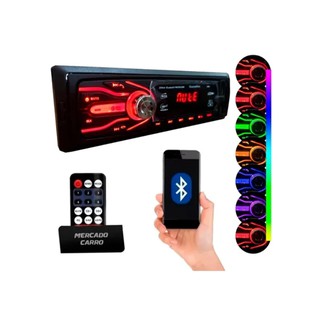 Mp3 Player Som Automotivo Bluetooth Aux Fm 2 Usb Lcd Colorido - First Option 5566 (1)