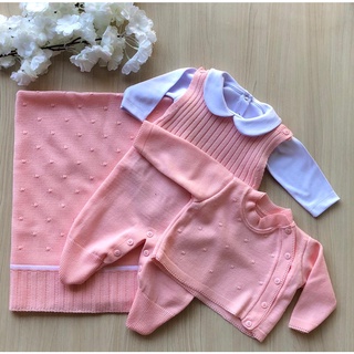Saída de maternidade de em tricot 4 peças completa (7)