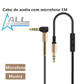 Cabo Auxiliar P2 P2 Cabo De Audio c/Microfone Ypx-3.5-3.5 M3 1Metro