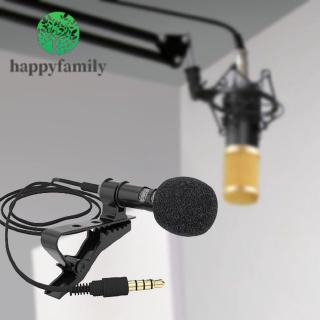 Microfone Condensador c/ Clipe de Lapela com Fio p/Laptop/Celular