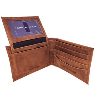 Carteira de couro legítimo caramelo Tommy de luxo e alta qualidade com porta cartão, porta dinheiro, notas, RG, CNH (3)