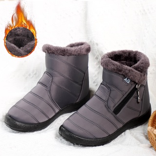 Mulheres Botas De Neve Impermeável Femininas Inverno De Pelúcia Ankle boots Quentes Sapatos Casuais Além De (3)