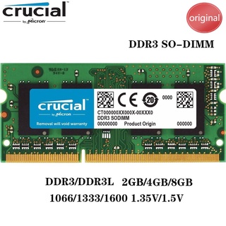 Crucial DDR3 / DDR3L 4GB 8GB 1333 / 1600MHz PC3 @ - @ 12800S RAM Notebook Laptop Memória Somm Notebook 2GB 1066MHz