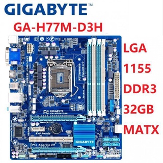 Segunda-hand/Special , Gigabyte GA-H77M-D3H LGA 1155 DDR3 USB3.0 32G Desktop Mainboard h77 z77 z77m Usado ZTTs l3sH