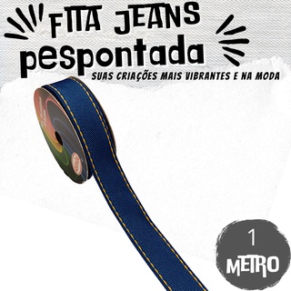 Fita Jeans Pesponto 22mm Sinimbu Nº5 | 1 Metro - Jeans Escuro