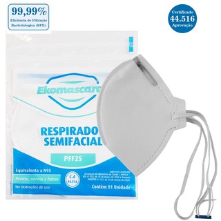 kitkMáscara Semifacial PFF2-N95 - Ekomascaras N95 Descartável Cirúrgica Proteção Respiratória Hospitalar 10 unidades