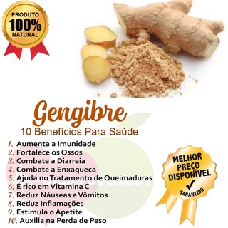 Gengibre em Pó Premium - 100% Natural 100% Orgânico 100% puro