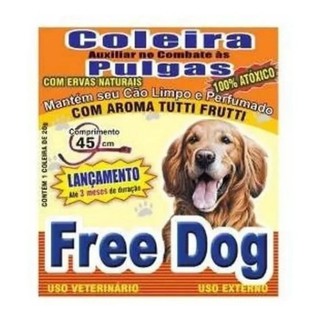 Coleira Natural Anti Pulgas 45cm Free Dog Cães E Cachorro