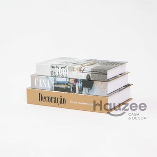 Conjunto Caixa Porta Objetos/Livro Decorativa Luxo- Harmonia (4)