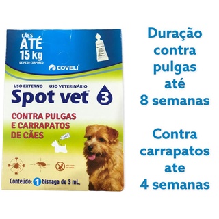 Antipulgas e Carrapatos para cães até 15 kg Spot Plus Coveli