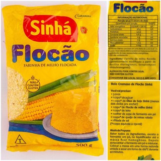 Kit Flocão 500g - 05 unidades de Farinha de milho flocada Sinhá