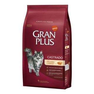 Gran plus Gatos Castrados Salmão E Arroz - 10kg