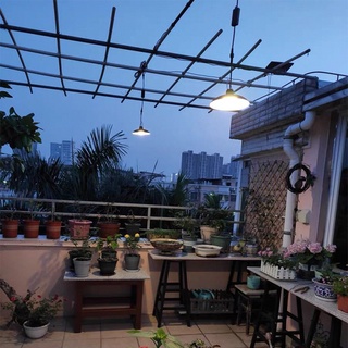 Lustre solar de LED ao ar livre decoração interna externa com lâmpada de arame lustre de cabeça dupla para jardim doméstico (6)