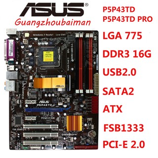 Placa Mãe Principal Asus P5P43Td Lga 775 Ddr3 1333 16gb Para Intel P5P43Td USB2.0 SATA2 IDE