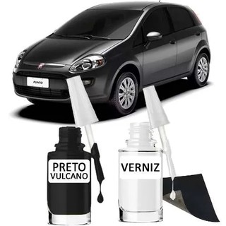 Tinta Tira Risco Automotivo para Fiat Punto Cor Preto Vulcano