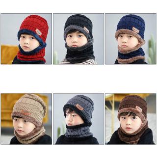 1pç Chapéu E Cachecol Infantil Quente Moda Inverno Para 3-12 Anos (3)