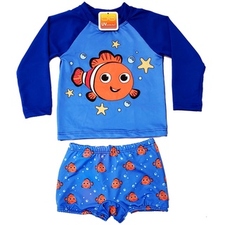 Conjunto com Chapéu Bebe menino proteção UV 50+ camiseta e sunga de 3 meses a 24 meses (2)