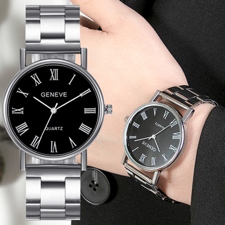 Relógio masculino de aço inoxidável luxuoso relógio empresarial masculino de prata relógio analógico de quartzo