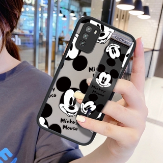 (Capa de desenho animado) Capa para Xiaomi Poco M3 M3 Pro M3 Pro 5G ​Ultra fina à prova de choque Mickey Mouse para meninas Capa de proteção de lente completa Capas Capinha (With Wristband) (1)