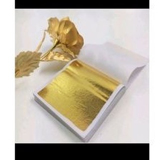 5 Folhas de Ouro - Dourada ou Prateada Ouro Prata 8,5 cm x 8,5 cm Para Artesanato resina