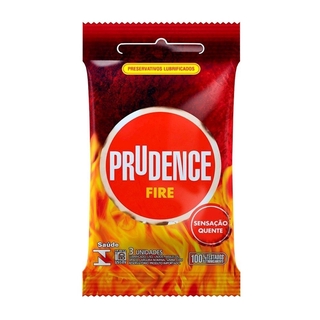 Camisinha Preservativo Prudence Fire Com 3 Unidades