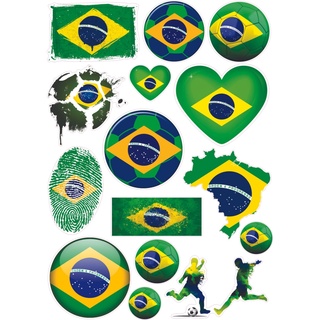 15 adesivos Brasil copa do mundo 2022, bandeira carro e moto