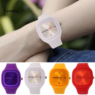 Wt Square Dial Silicone Band Alloy Jelly Color Accurate Quartz Wristwatch Watch for Office