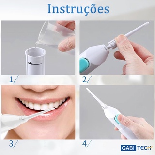 Irrigador Oral Manual Power Floss Jato D'água Fraco Limpeza Dente Higiene Bucal Portátil XDH13 (7)