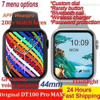 Original DT100 Pro MAX Smart Watch Men relógio inteligente Wireless Charging 44MM Smartwatch PK W37