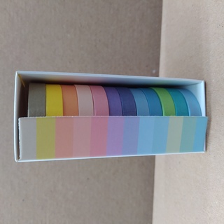 Washi tape cores pasteis kit com 12 unidades
