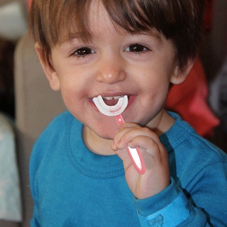 Escova de dentes em forma de U de 360 graus para crianças, bebê infantil 2-6-12 anos, Escova macia em forma de U para crianças (1)