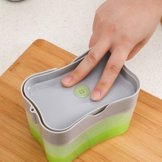 Dispenser detergente porta espoja 2 em 1 sabão lava louça com dosador bucha/esponja (5)