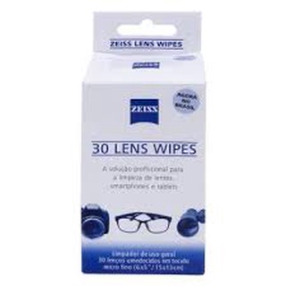 60 Lenços Umedecidos Lens Wipes Zeiss Limpeza de Lentes de Óculos, Câmeras Fotográficas e celulares