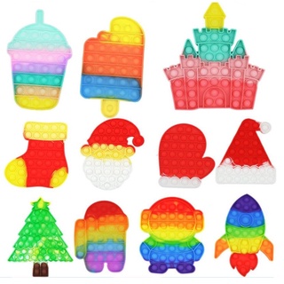 Pop it fidget Rainbow new camouflage Desktop educational toys Christmas gift