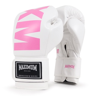 Luva Boxe Muay Thai Mxm White / Pink - Maximum